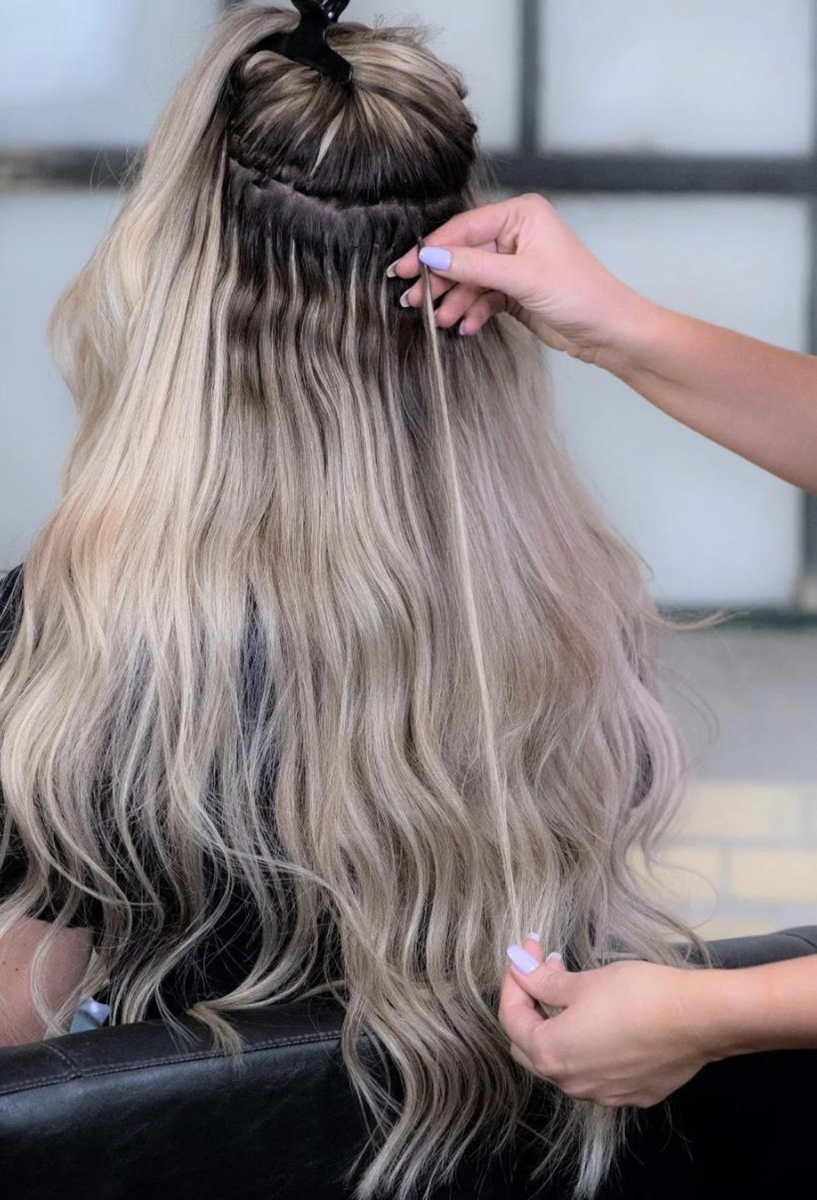 Beautiful nano tip extension result showing length and volume